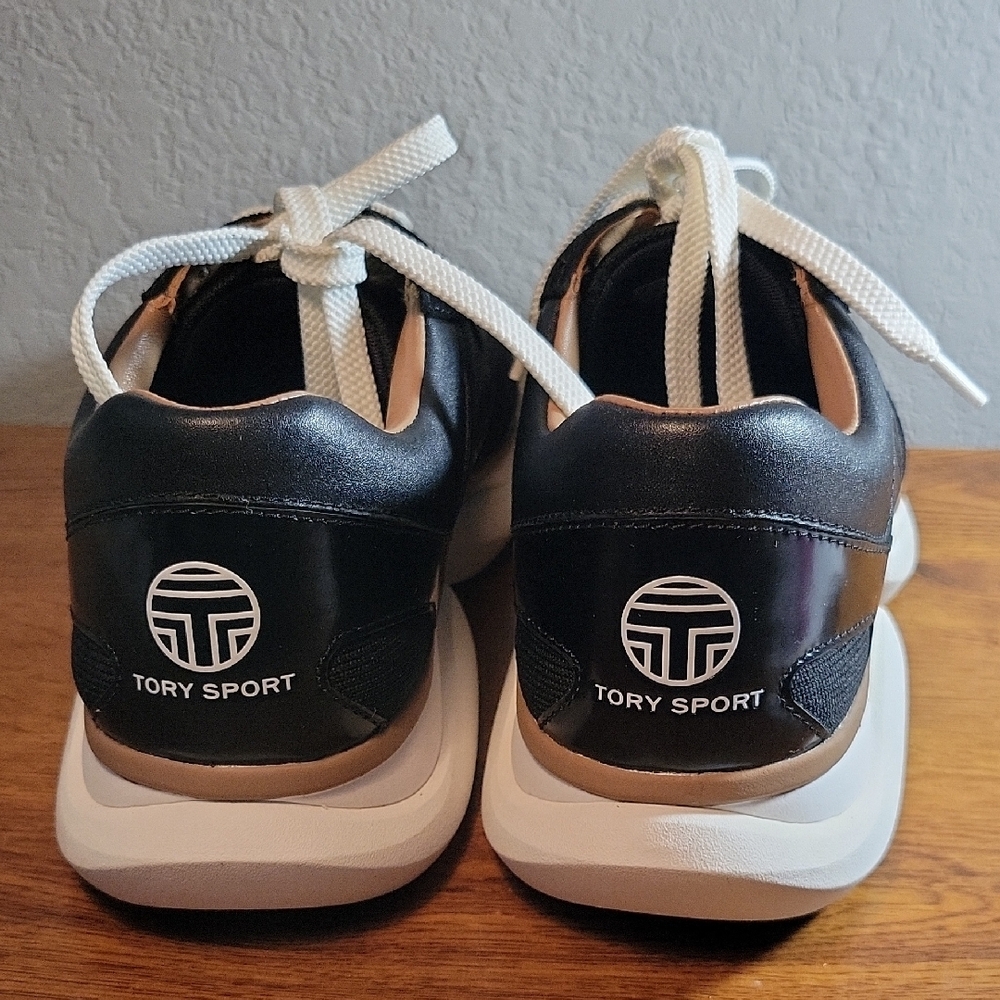 Tory Sport Black and White Sneakers with Cushioned Sole - Picture 3 of 7